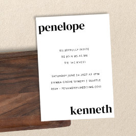 Eenvoudig zwart wit, modern, zwart huwelijk kaart