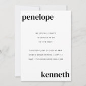 Eenvoudig zwart wit, modern, zwart huwelijk kaart (Voorkant)