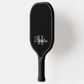Eenvoudig zwart-wit monogram, aangepast pickleball paddle (Links)