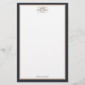 Eenvoudig zwart-wit monogram bedrijf briefpapier (Voorkant)