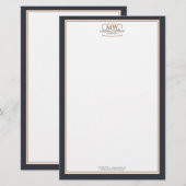 Eenvoudig zwart-wit monogram bedrijf briefpapier (Voorkant / Achterkant)