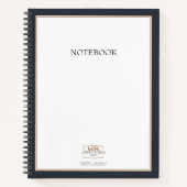 Eenvoudig zwart-wit monogram bedrijf notitieboek (Voorkant)