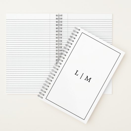 Eenvoudig zwart-wit monogram bedrijf notitieboek (Binnen)