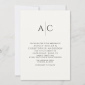 Eenvoudig zwart-wit monogram bruiloft kaart (Voorkant)