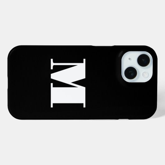 Eenvoudig zwart-wit monogram Case-Mate iPhone case (Achterkant (horizontaal))
