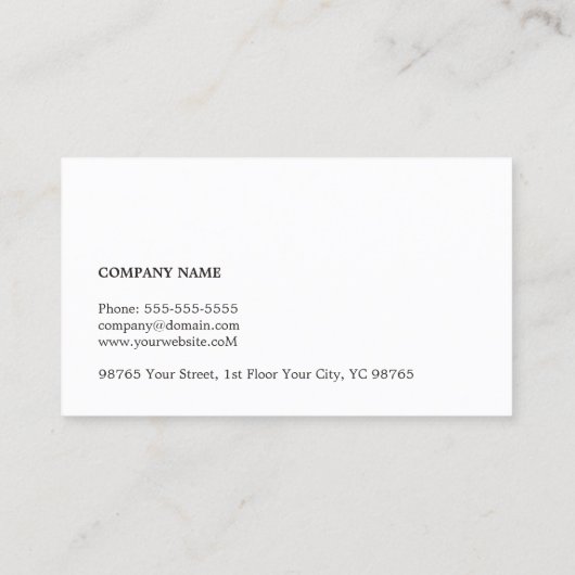 Eenvoudig Zwart Wit Monogram Consultant Visitekaartje (Achterkant)