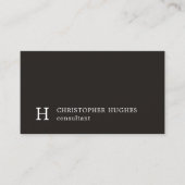 Eenvoudig Zwart Wit Monogram Consultant Visitekaartje (Voorkant)