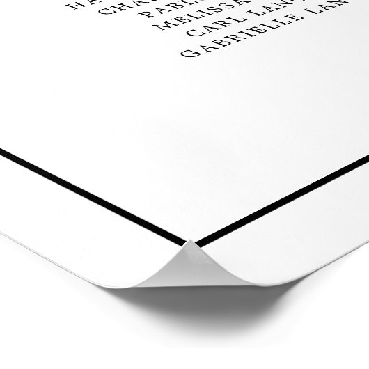 Eenvoudig zwart-wit monogram Elegant Wedding Poster (Hoek)