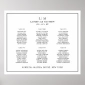 Eenvoudig zwart-wit monogram Elegant Wedding Poster (Voorkant)