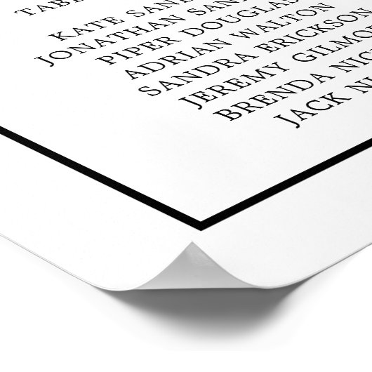 Eenvoudig zwart-wit monogram Elegant Wedding Poster (Hoek)