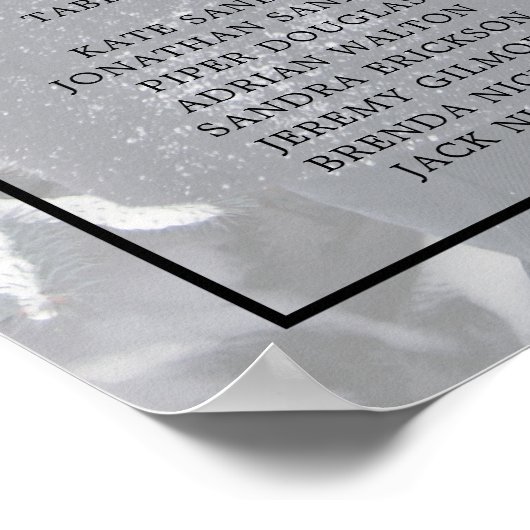 Eenvoudig zwart-wit monogram Elegant Wedding Poster (Hoek)