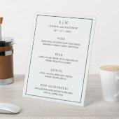 Eenvoudig zwart-wit monogram Elegant Wedding Reclamebord Met Voetstuk (Insitu)