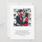 Eenvoudig zwart-wit monogram Elegant Wedding Save The Date (Achterkant)