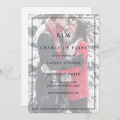 Eenvoudig zwart-wit monogram Elegant Wedding Save The Date (Voorkant / Achterkant)