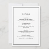 Eenvoudig zwart-wit monogram Elegante Trouw Kaart (Achterkant)