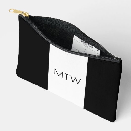 Eenvoudig zwart-wit monogram etui (Open)