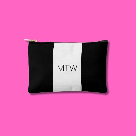 Eenvoudig zwart-wit monogram etui