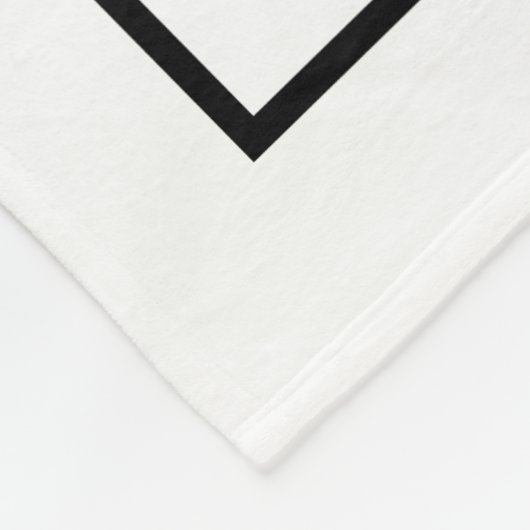 Eenvoudig zwart-wit monogram fleece deken (Hoek)