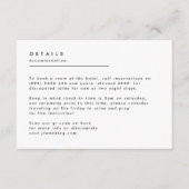 Eenvoudig zwart-wit monogram - Gegevens Informatiekaartje (Voorkant)