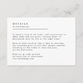 Eenvoudig zwart-wit monogram - Gegevens Informatiekaartje