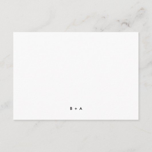 Eenvoudig zwart-wit monogram - Gegevens Informatiekaartje (Achterkant)