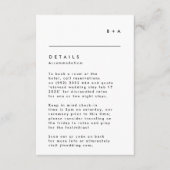 Eenvoudig zwart-wit monogram - Gegevens RSVP Kaartje (Voorkant)