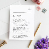 Eenvoudig zwart-wit monogram - Gegevens RSVP Kaartje