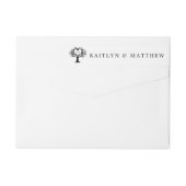 Eenvoudig zwart-wit monogram heetbomen bruiloft (Achterkant)