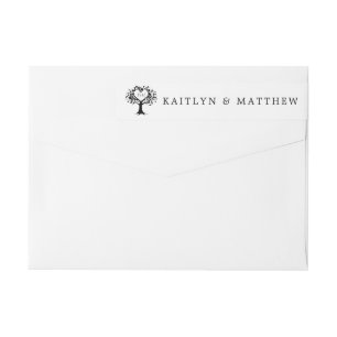 Eenvoudig zwart-wit monogram heetbomen bruiloft