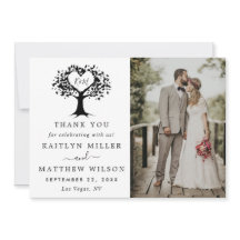 Eenvoudig zwart-wit monogram heetbomen bruiloft