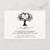 Eenvoudig zwart-wit monogram heetbomen bruiloft informatiekaartje (Voorkant)