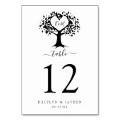 Eenvoudig zwart-wit monogram heetbomen bruiloft kaart (Voorkant)