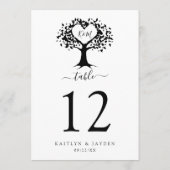 Eenvoudig zwart-wit monogram heetbomen bruiloft kaart (Achterkant)