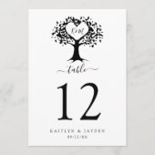 Eenvoudig zwart-wit monogram heetbomen bruiloft kaart (Voorkant)