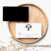 Eenvoudig zwart-wit monogram heetbomen bruiloft plaatskaartje