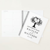 Eenvoudig zwart-wit monogram heetbomen bruiloft planner (Display)