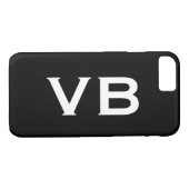 Eenvoudig zwart-wit Monogram Horizontaal Case-Mate iPhone Case (Achterkant (Horizontaal))