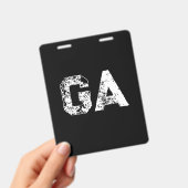 Eenvoudig zwart-wit monogram met beginletters badge (Handheld)
