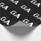 Eenvoudig zwart-wit monogram met beginletters cadeaupapier (Hoek)