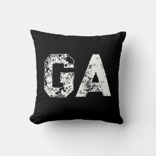 Eenvoudig zwart-wit monogram met beginletters kussen