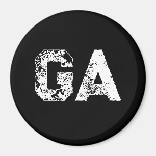 Eenvoudig zwart-wit monogram met beginletters magneet