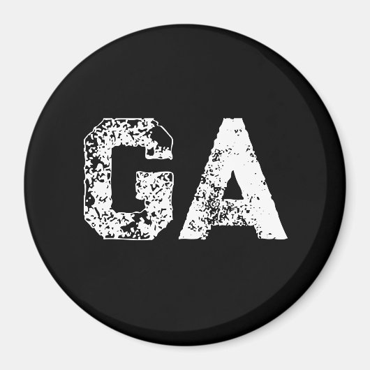 Eenvoudig zwart-wit monogram met beginletters magneet (Voorkant)