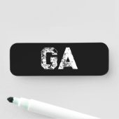 Eenvoudig zwart-wit monogram met beginletters naamplaatje (In situ)