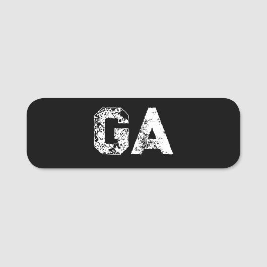 Eenvoudig zwart-wit monogram met beginletters naamplaatje (Voorkant)