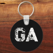 Eenvoudig zwart-wit monogram met beginletters sleutelhanger (Voorkant)