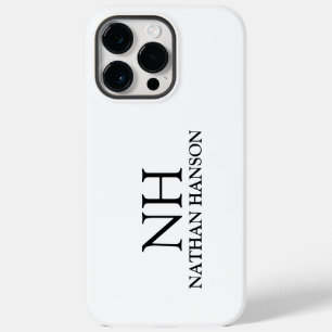 Eenvoudig zwart-wit monogram Modern Case-Mate iPhone 14 Pro Max Hoesje
