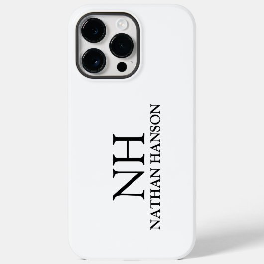 Eenvoudig zwart-wit monogram Modern Case-Mate iPhone Case (Achterkant)