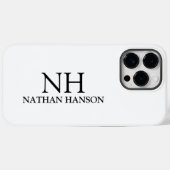 Eenvoudig zwart-wit monogram Modern Case-Mate iPhone Case (Achterkant (horizontaal))