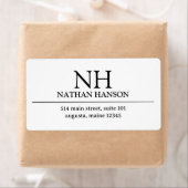 Eenvoudig zwart-wit monogram Modern Etiket (Insitu)