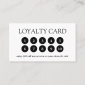 Eenvoudig zwart-wit monogram Modern Klantenkaartje (Voorkant)